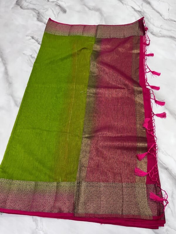 Handloom Jute Sarees with Blouse -SRS 10005 - Image 4
