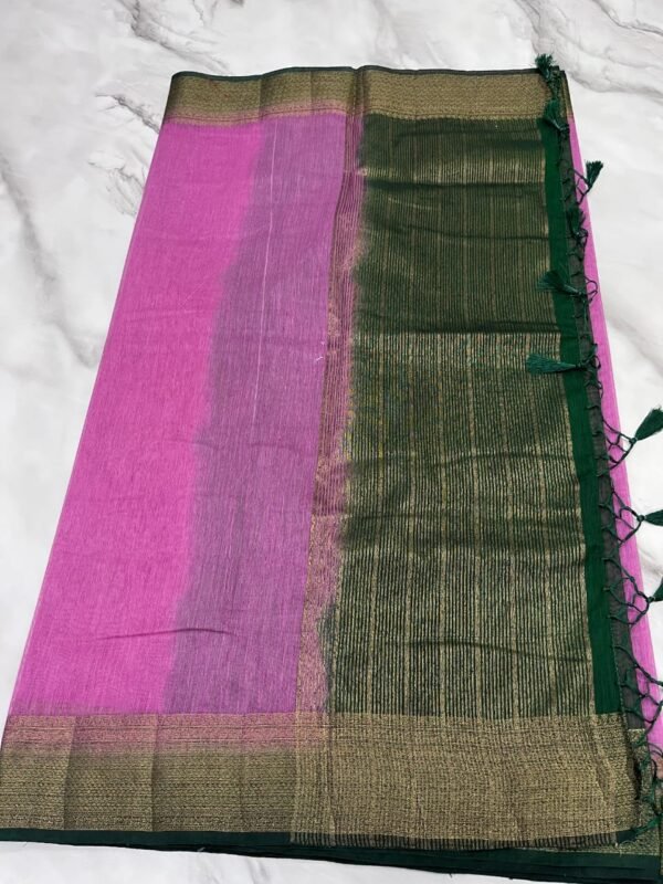 Handloom Jute Sarees with Blouse -SRS 10005 - Image 2