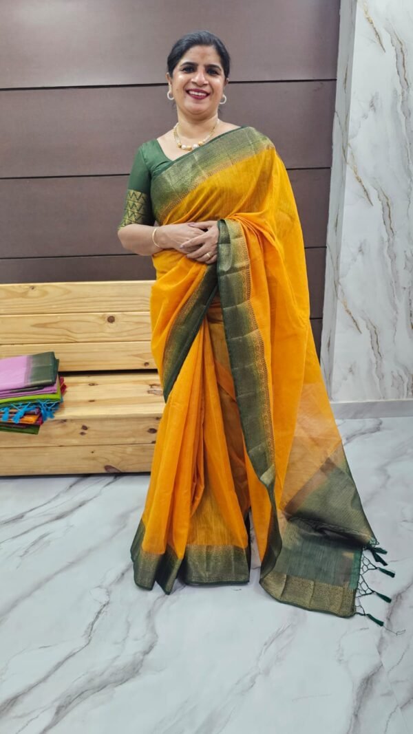 Handloom Jute Sarees with Blouse -SRS 10005