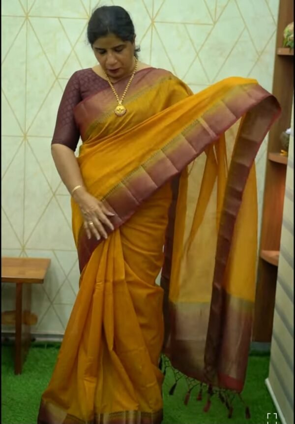 Handloom Jute Sarees with Blouse -SRS 10005 - Image 3