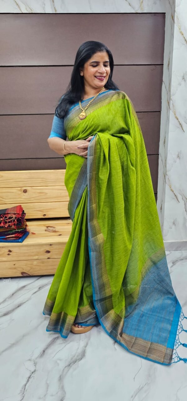 Handloom Jute Sarees with Blouse -SRS 10005 - Image 5
