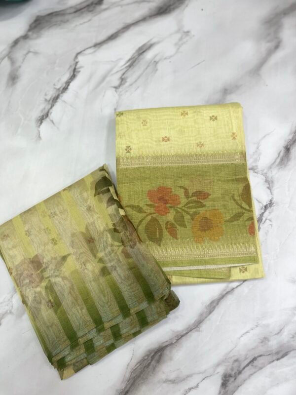 Tussur Chanderi Unstiched Suit Set -Us 40007 - Image 8