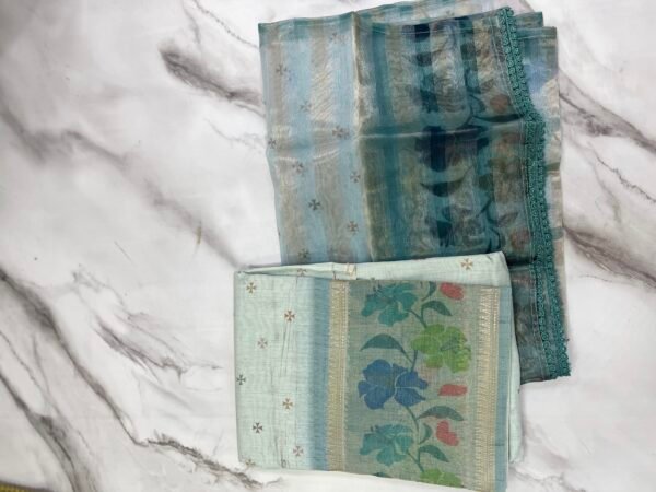 Tussur Chanderi Unstiched Suit Set -Us 40007 - Image 4