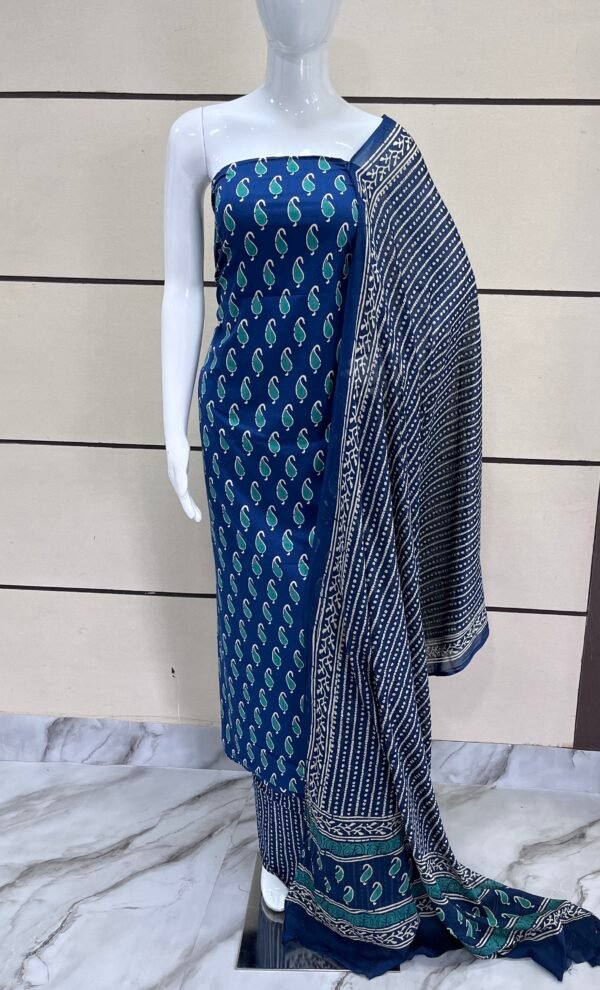 Indigo Blue Unstiched suit set -Us 200 - Image 2