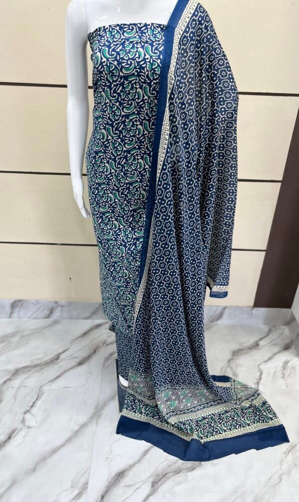 Indigo Blue Unstiched suit set -Us 200 - Image 3