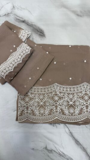Crape silk Unstiched suit set-Us009988