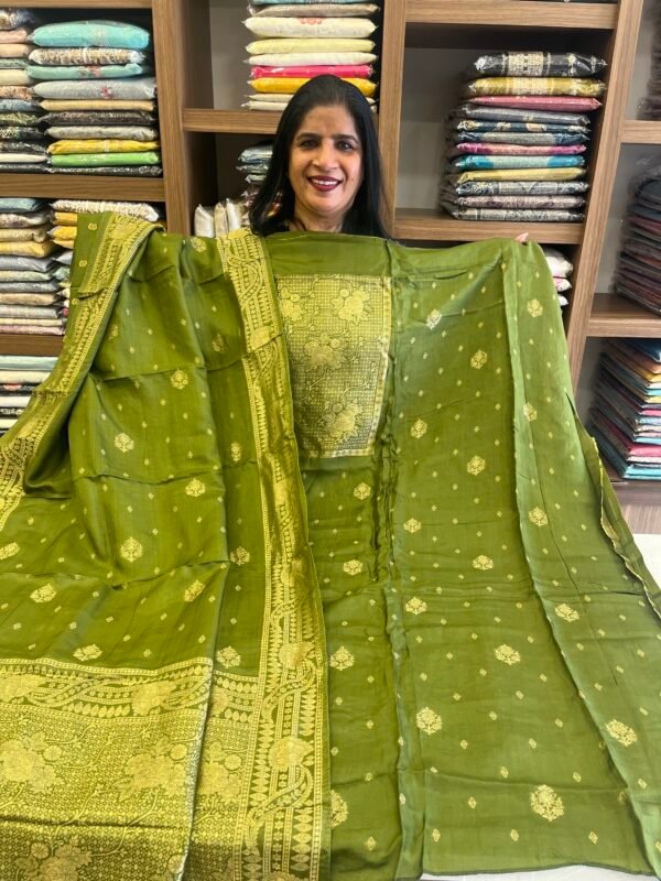 Unstitched Banarasi Suit Set -Us 5550 - Image 9