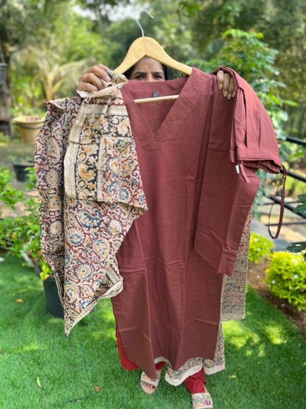 Pure Cotton Ready to Wear with Kalamkari Dupatta -RTW 6009 - Image 5