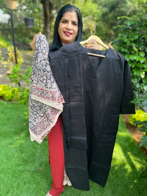 Pure Cotton Ready to Wear with Kalamkari Dupatta -RTW 6009 - Image 3