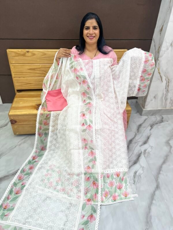 Pure Viscose Organza Unstiched suit set -US 0909