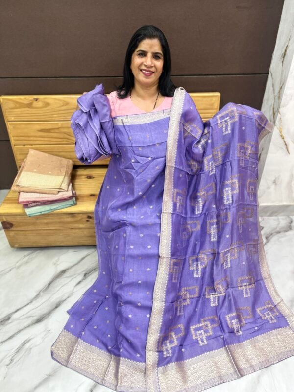 Banarasi Silk Unstiched suit set-US 0808 - Image 5