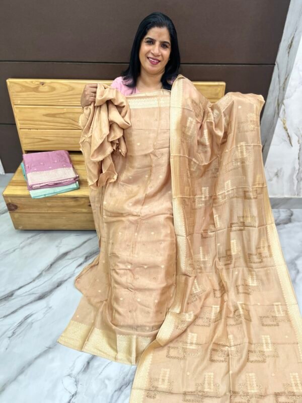 Banarasi Silk Unstiched suit set-US 0808 - Image 4