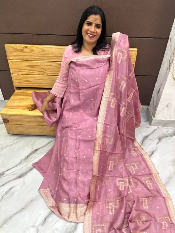 Banarasi Silk Unstiched suit set-US 0808 - Image 2