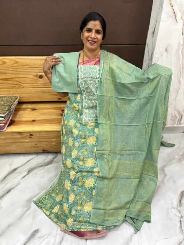 Pure cotton Unstiched Suit Set -US0303 - Image 2