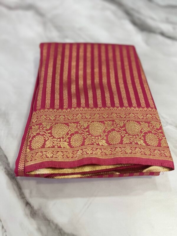 Banarasi silk saree with kanchipuram weaves-SRS 0202 - Image 4