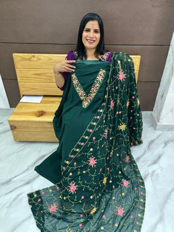 Unstitched faux Georgette suit-US 0018 - Image 3
