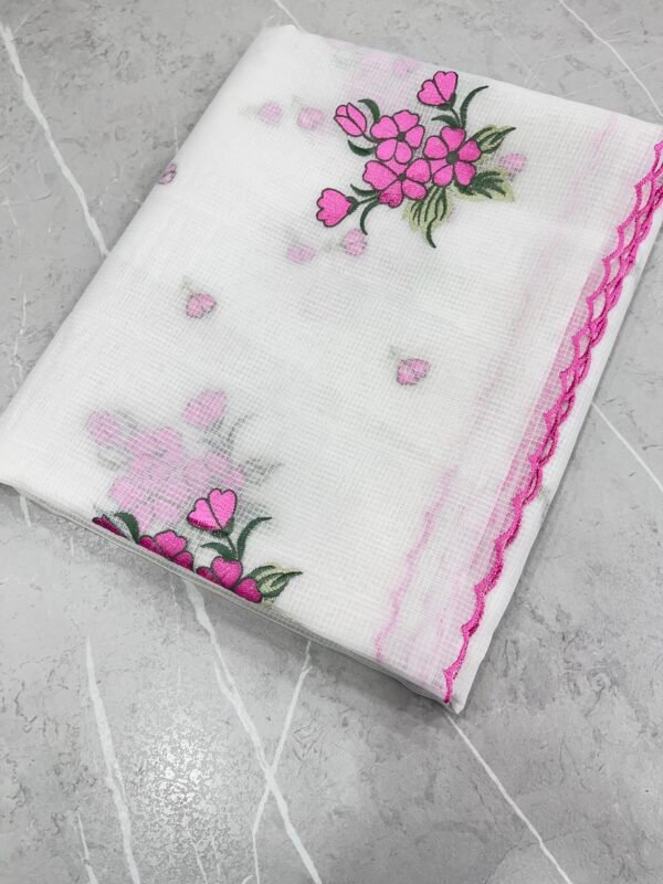 Moonga check cotta Sarees -SRS5432 - Image 2