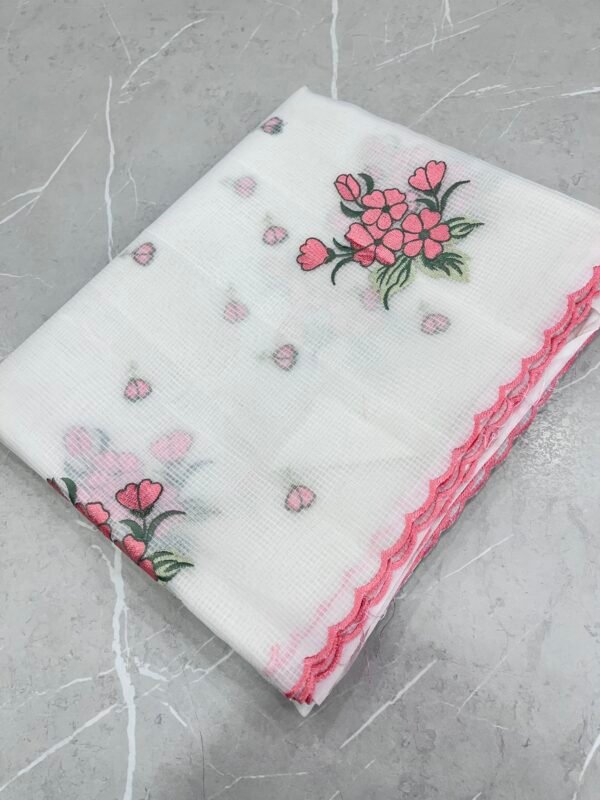 Moonga check cotta Sarees -SRS5432 - Image 4