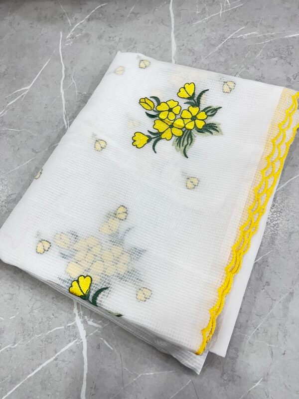 Moonga check cotta Sarees -SRS5432 - Image 5