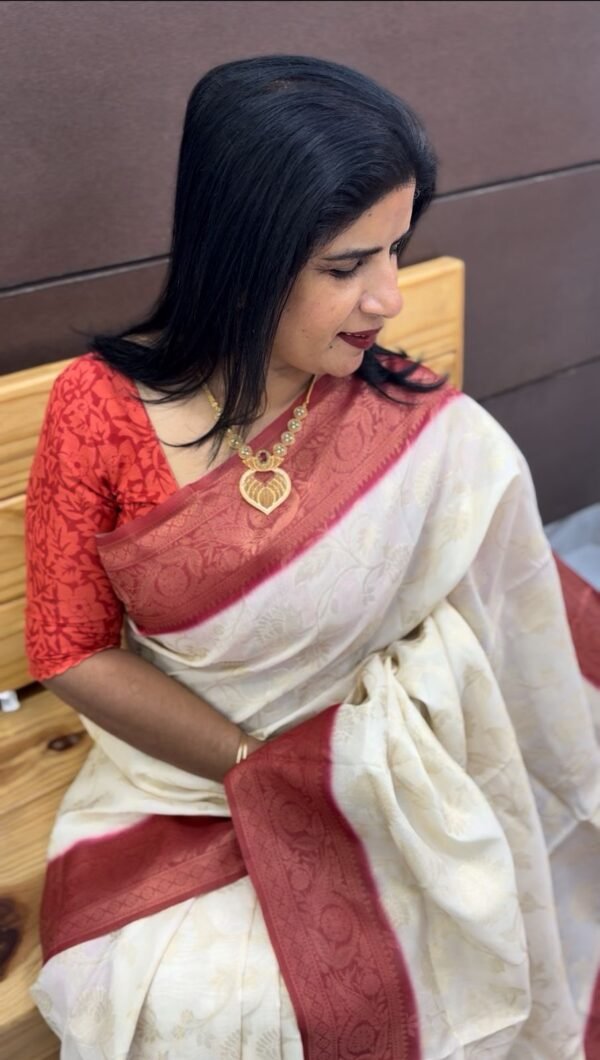 Semi Banarasi silk sarees-SRS5272 - Image 3