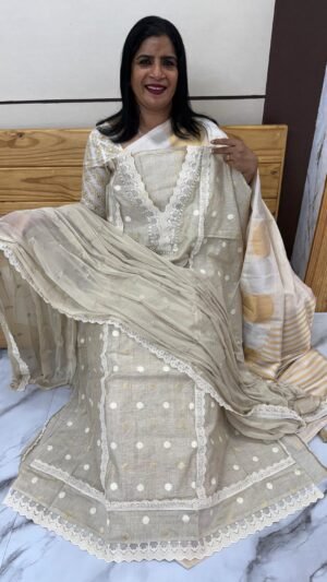 Silk chanderi suit set-US71537