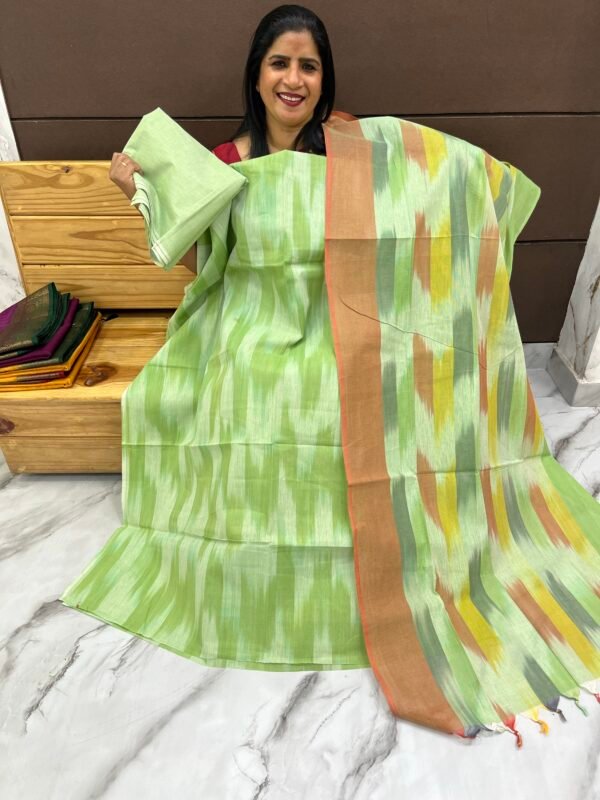 Pure cotton Ikkath print suit set-US1266115 - Image 4