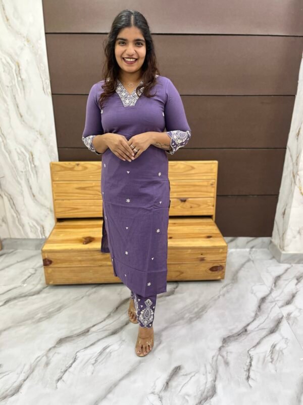Pure cotton co-ord set-11337 - Image 2