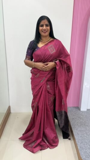 semi rose-silk sarees -SRS9008