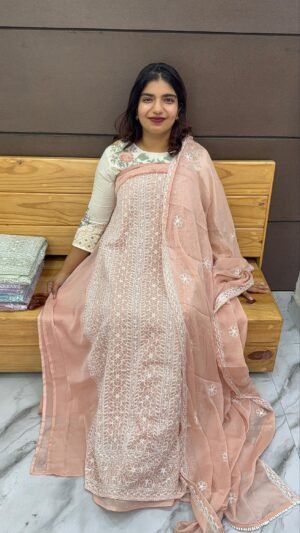 crape Chiffon unstitched suit set -US10182