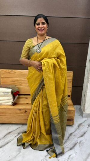 pure linen sarees -srs1038