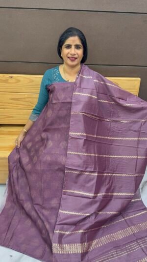 Tussar chanderi unstitched suit set-us6549