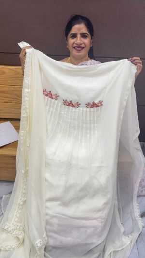 crape organza unstitched suit set-us1389