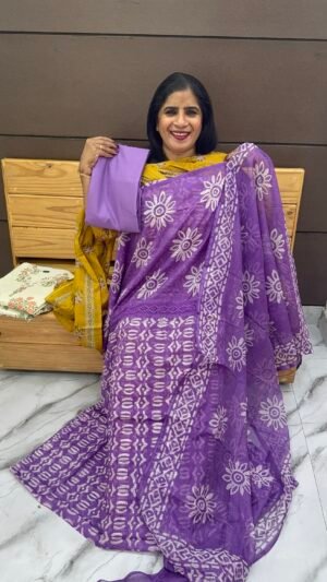 Silky cotta Unstitched suit set-US8002