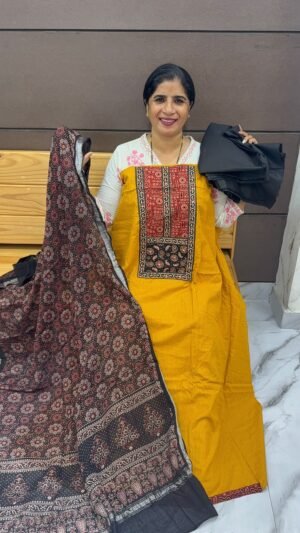 Cotton Unstiched suit set-us50004