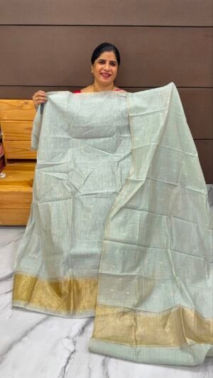 semi Tussar unstitched suit set-US-9137